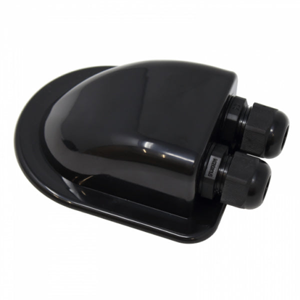 PHOTONIC - Waterproof Black Double Cable Entry Gland (3-7mm) For Motorhomes, Caravans, Campervans, Boats and Building Installations