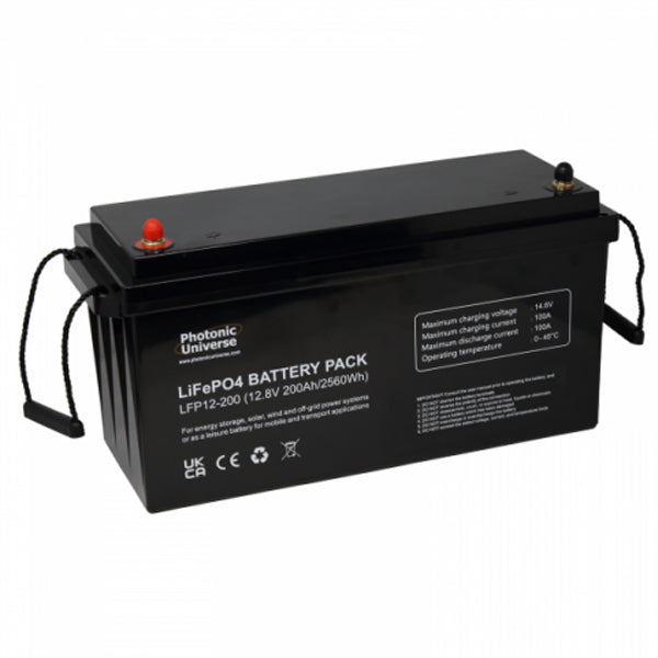PHOTONIC - 200Ah 12V Lithium Battery for Leisure, Solar, Wind and Off-grid Applications