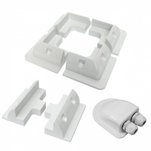 PHOTONIC - Solar Panel Mounting Set with Heavy Duty Corner Brackets, Side Brackets and a Waterproof Cable Gland